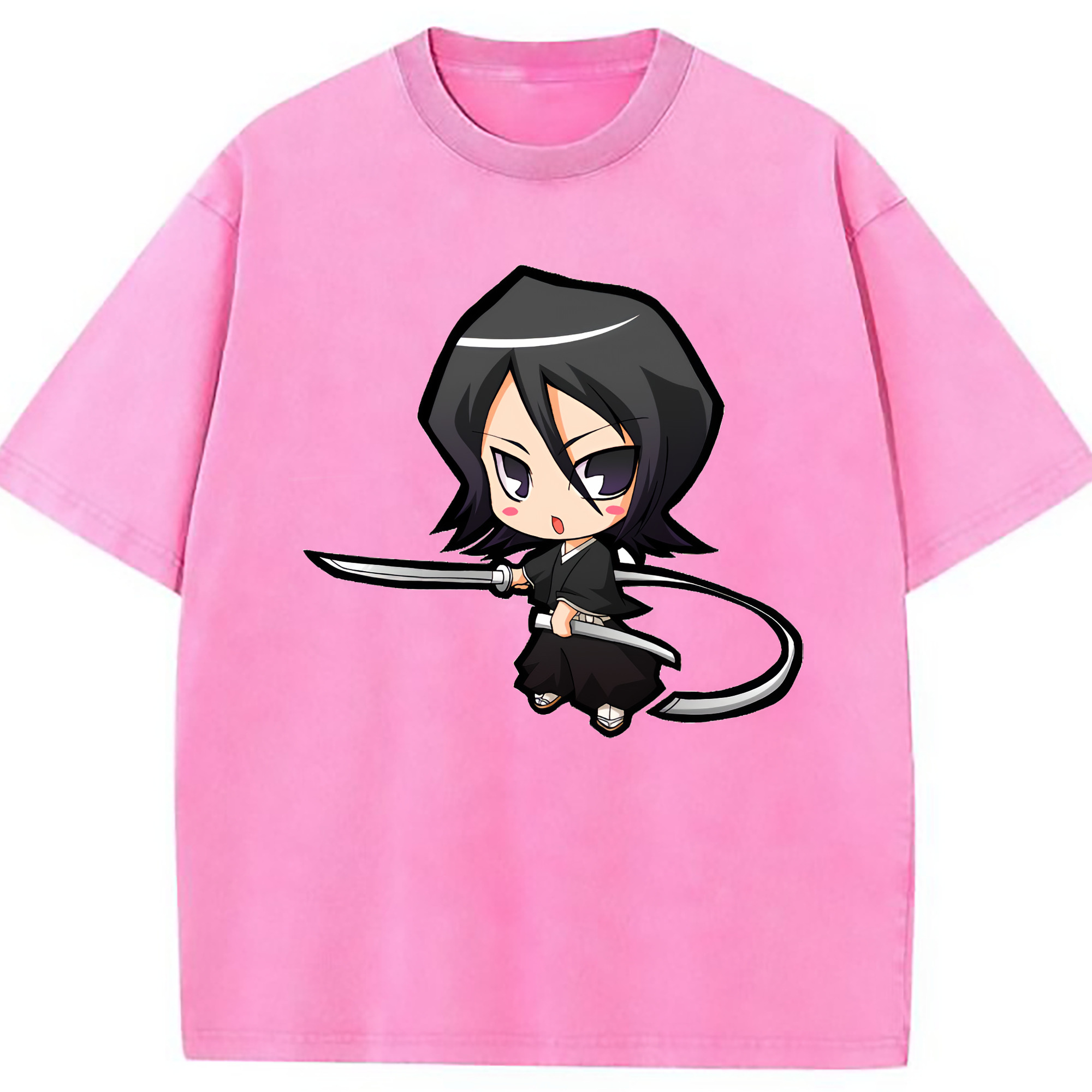 （画像用） ブリーチ 朽木ルキア BLEACH Kuchiki Rukia 綿100% ヴィンテージ風 半袖Tシャツ（フロントプリント）